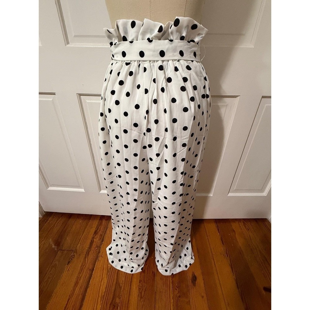 Anthropologie English Factory High Waisted Polka Dot Trousers Pants, Med - Picture 8 of 10